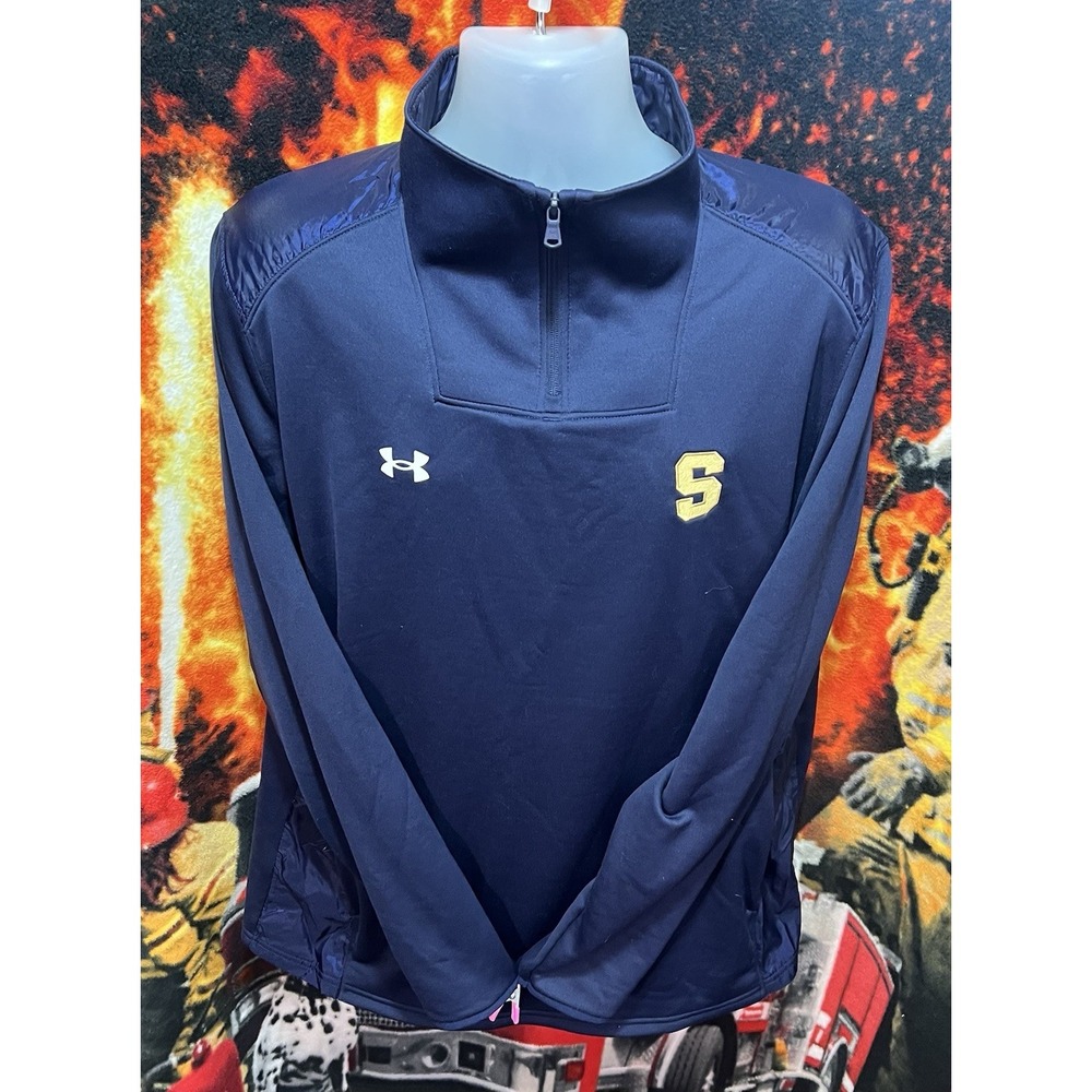 Men's Under Armour Syracuse Orange 1/2 Zip Jacket Pullover Dark Blue XXL